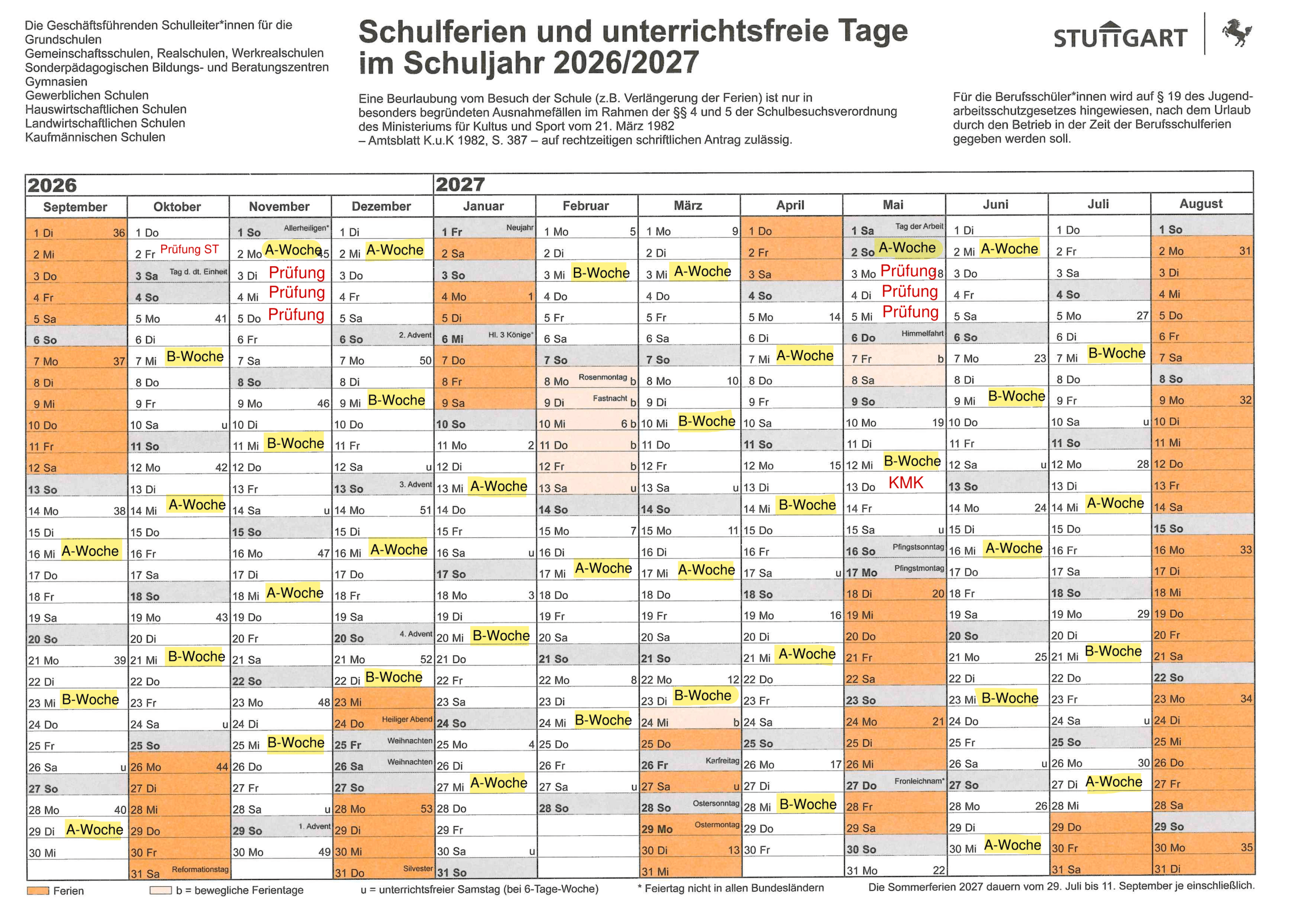 AB Wochenplan 2026-2027